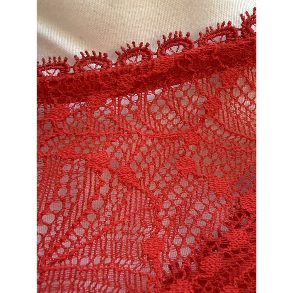Sézane Red Lace Back Dress Quiet Luxury French Chic Coquette Elegant 36 Sm - Picture 7 of 16